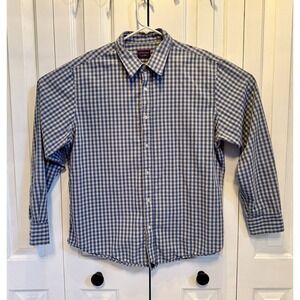 Untuckit Long Sleeve Button Down Shirt XL Blue and‎ White Gingham Check Mens